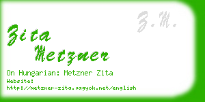 zita metzner business card